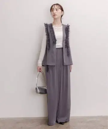 새상품 에이미 로우 튤 프릴 베스트 & 릴랙스 팬츠 세트 포멀 포멀