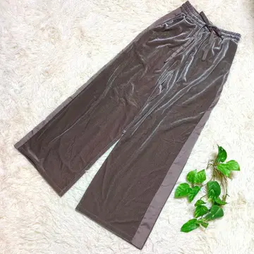 [ Cutie Blonde ] 릴랙스 벨로아 와이드 팬츠 허리밴딩 M