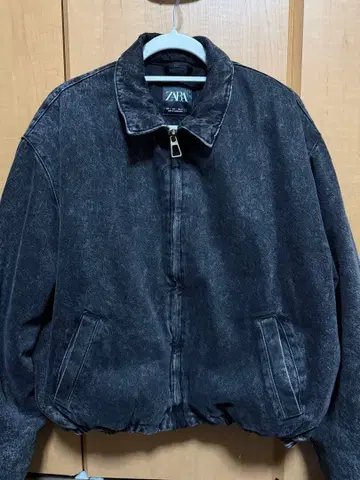 ZARA 다크 그레이 데님 봄버 자켓