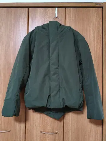신사 세탁 가능한 솜 후드 자켓 신사 M 다크 그린