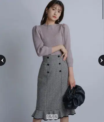 리랜드트루 하운드투스 체크 프릴 스커트