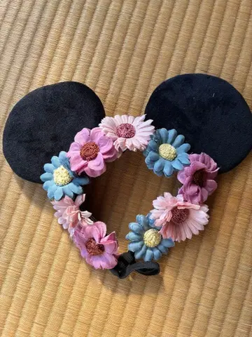 미키 모양 꽃 장식 머리띠