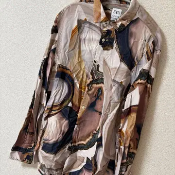 ZARA 추상 무늬 긴팔 셔츠 L
