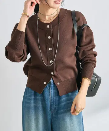 [ RIVE DROITE ] 더블 페이스 니트 블루종 브라운