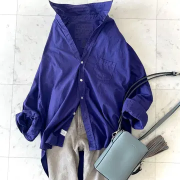 인기 프랭크&일리 EILEEN 스키퍼 셔츠 퍼플 루즈핏