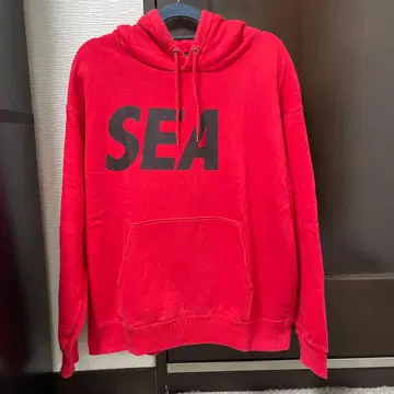WIND AND SEA 레드 후디 L