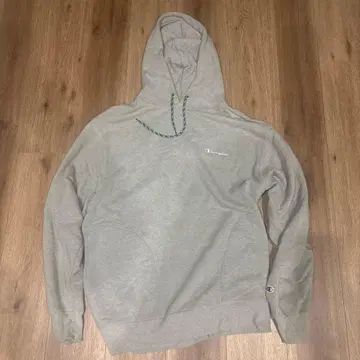 Champion 그레이 후드티 후드 부착