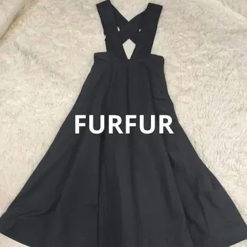 FURFUR 퍼퍼 서스펜더 롱 스커트 블랙 모드 실루엣