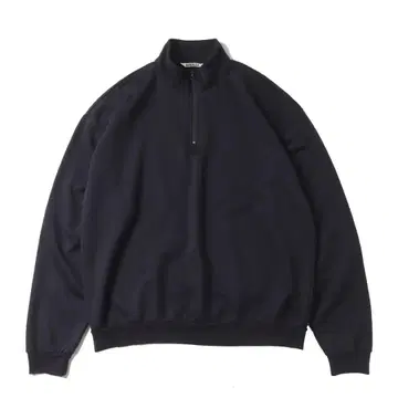 AURALEE ELASTIC HIGH GAUGE HALF ZIP P/O