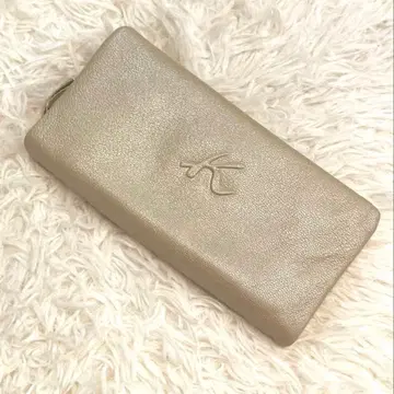 [ 새상품급 ] Kitamura 라운드 지퍼 장지갑 샴페인 골드