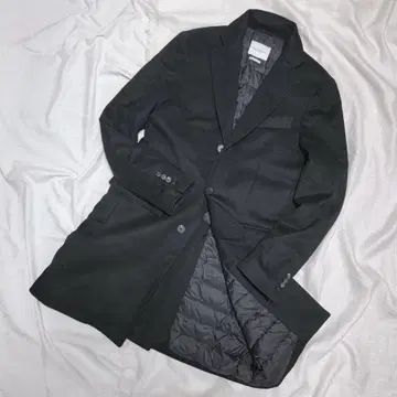 BALLANTYNE 캐시미어 블렌드 충전솜 체스터 코트 블랙 48