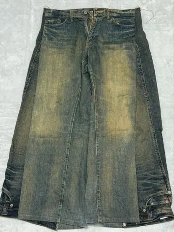 부츠컷 데님 페이드 가공