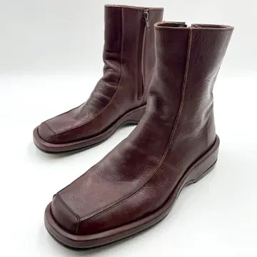 사야 부츠 5512 사이드 지퍼 스퀘어토 다크 브라운 Y1243