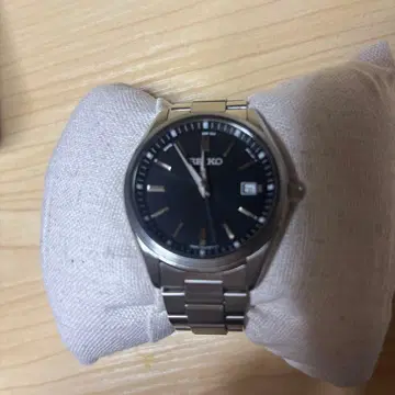 SEIKO 스테인리스 스틸 손목시계 블랙