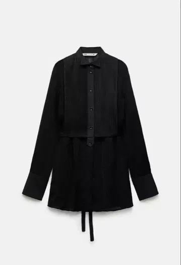 ZW COLLECTION BIB 프론트 셔츠 비브 셔츠 블랙 XS