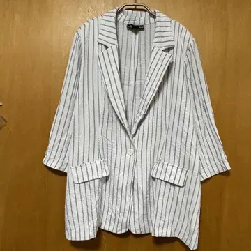 NYCC 스트라이프 패턴 테일러드 자켓 1X 플랩 포켓 겉옷