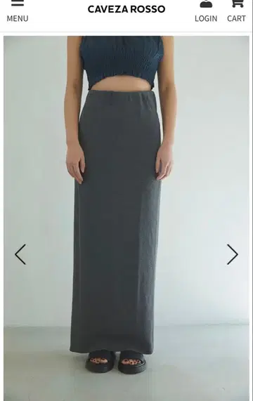 CAVEZA ROSSO 카베사로쏘 밀라노 리브 펜슬 니트 스커트 36