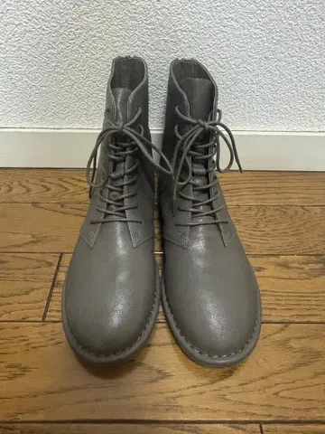 [ 미사용 새상품 ] 그레이 가죽 부츠 24cm 지퍼 포함