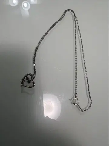 화이트 클로버 스윙 스톤 머메이드 SV 실버 하트형 목걸이