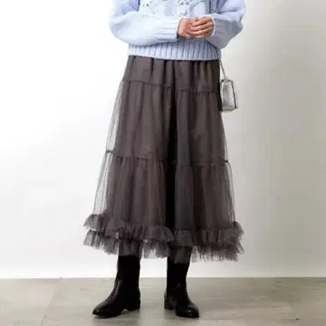 [오파크 클립] 밑단 프릴 튤 캉캉 스커트 M 미사용 새상품