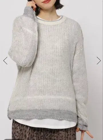 nikoand 바이컬러 시스루 니트 풀오버 니코앤드