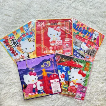 미개봉 새상품 고토치 키티 타월 5장 세트 오사카 교토 한정판 초레어