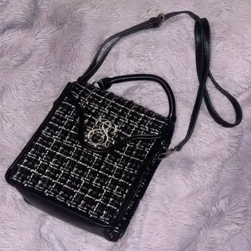 트위드 숄더백 겨울 귀여운