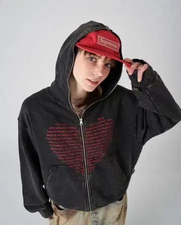 [ ONCILYxWISHFOREVER ] 풀 집업 후드티 [ 블랙 ]