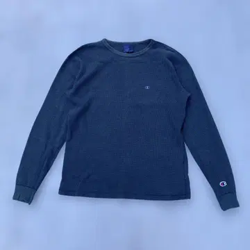 Champion 긴팔 컷 롱 T 셔츠 서멀 와플 로고 자수 구제 의류