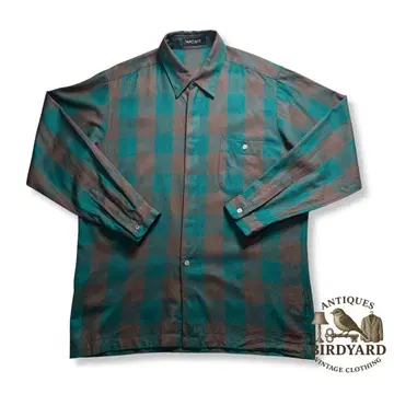 80~90s 일본제 NATMS 체크 셔츠 L 박스 타입