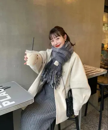 hinari I 라인 실루엣 니트 스커트 그레이 S