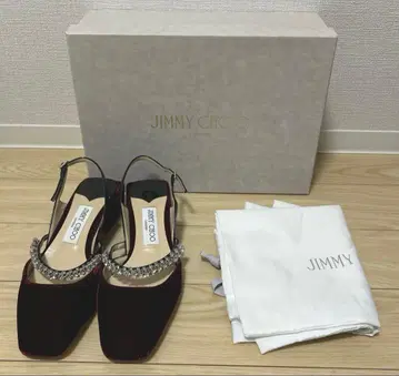 JIMMY CHOO 벨벳 크리스탈 비쥬 펌프스 뮬