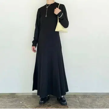 ASTRAET 블랙 롱 원피스