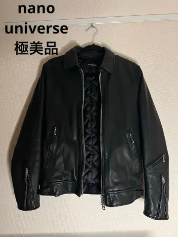 [ 컨디션 최상 ] 나노 유니버스 시어링 가죽 싱글 라이더 자켓 M