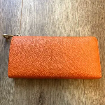 ITADAKI 오렌지 가죽 장지갑
