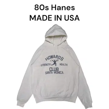 USA 제조 80s Hanes 4단 프린트 후드 맨투맨 구제 의류 헤인즈