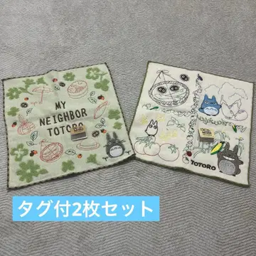 택 포함 새상품 이웃집 토토로 자수 타월 지브리 2장 세트