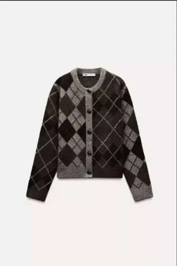 ZARA 자라 아가일 무늬 니트 가디건