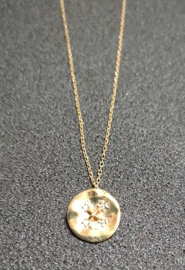 ete K10 골드 원형 펜던트 목걸이