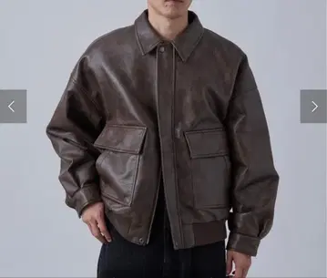 브라운 가죽 조 아우터 플라이 자켓 남녀 공용