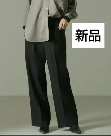 새상품 NANO universe 울 라이크 턱 와이드 팬츠