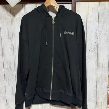 supplier 블랙 풀 집업 후드티