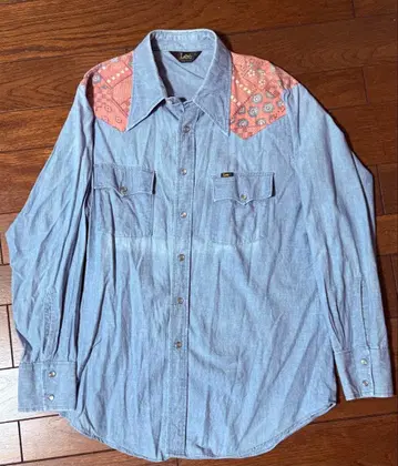 Lee 70s 데님 셔츠 빈티지 USA제 반다나 패턴