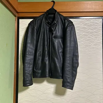 블랙 가죽 싱글 라이더 자켓