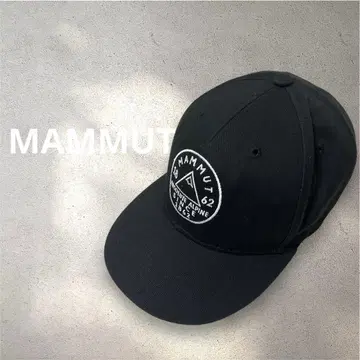 [ 레어 단종 로고 ] 마무트 캡 블랙 플랫 브림 아웃도어