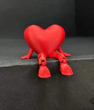 하트형 피규어 빨간색 보라색 세트
