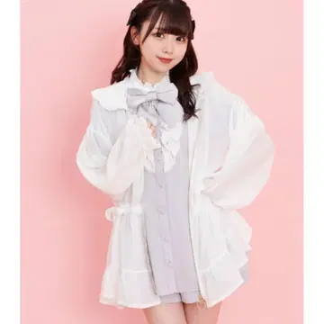 SecretHoney 쉬폰 볼륨 리본 후드티