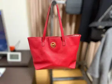 MK 로고 빨간색 토트백