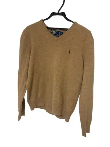 폴로 V넥 스웨터 베이지