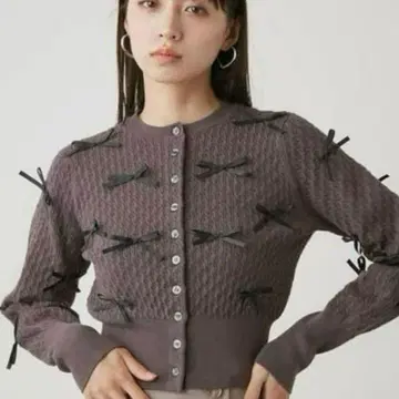 SNIDEL 스나이델 리본 니트 가디건